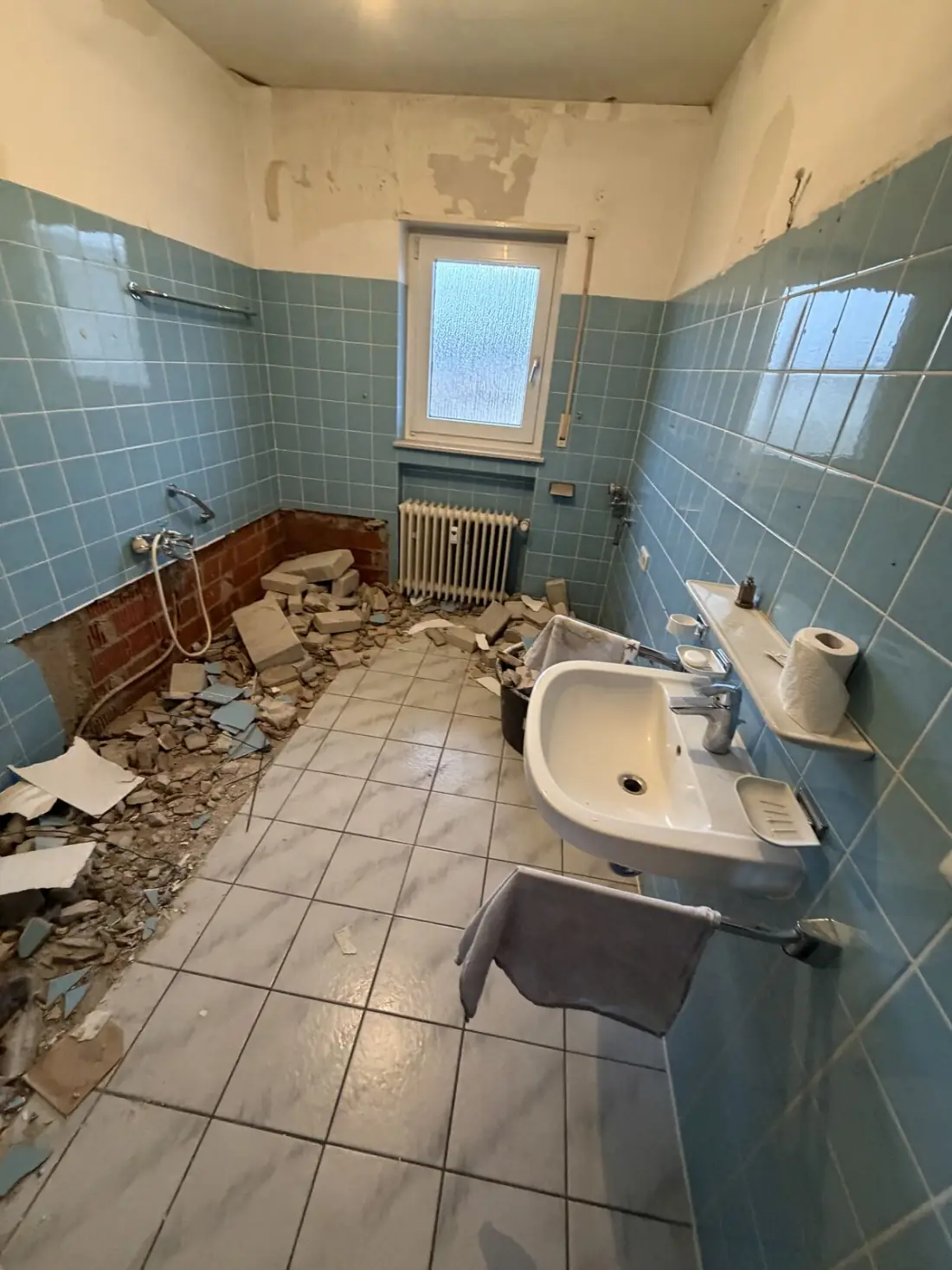 Demontage einer nicht-tragenden Wand bei einem Teilabbruch